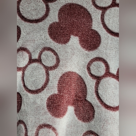 Disney Burgundy  Mickey Mouse Patterned Lounge Wear Terry Sweatshirt - Size L - Picture 3 of 6